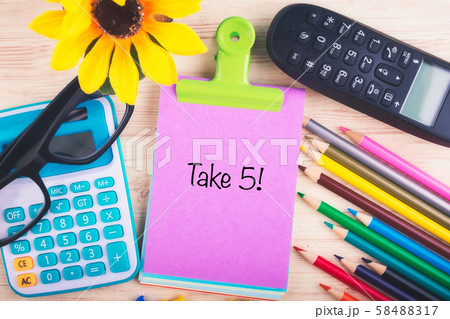 office desk with stationaries and accessories office desk with stationaries and accessories 58488317