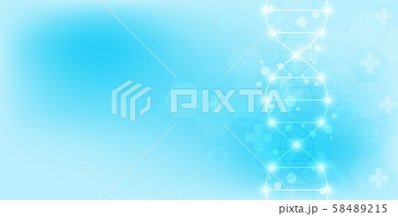 DNA strand and molecular structure. Genetic engineering or laboratory research. Background texture DNA strand and molecular structure. Genetic engineering or laboratory research. Background texture 58489215