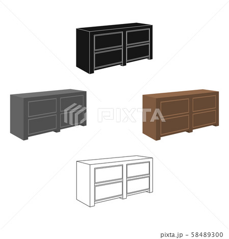 Brown bedside table with drawers.Nightstand next to the bed.Bedroom furniture single icon in cartoon 58489300