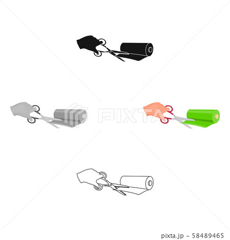 Cutting scissors for sewing fabrics. Sewing and equipment single icon in cartoon,black style vector Cutting scissors for sewing fabrics. Sewing and equipment single icon in cartoon,black style vector 58489465