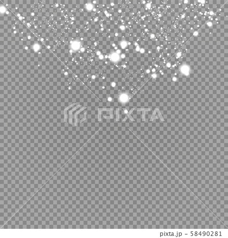 Realistic falling snowflakes. Isolated on transparent background. Vector illustration Realistic falling snowflakes. Isolated on transparent background. Vector illustration 58490281
