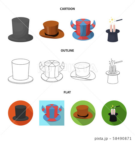 Vector design of hat and derby logo. Set of hat and bonnet stock vector illustration. 58490871