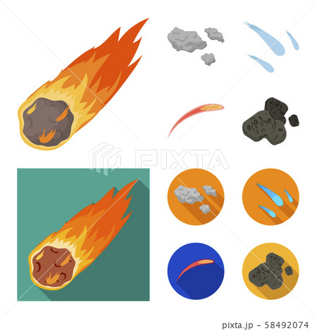 Isolated object of shooting and fire icon. Set of shooting and asteroid stock symbol for web. 58492074