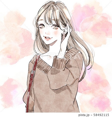春タイプ（イエベ）の女性 58492115