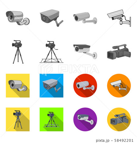 Isolated object of camcorder and camera symbol. Collection of camcorder and dashboard vector icon 58492201