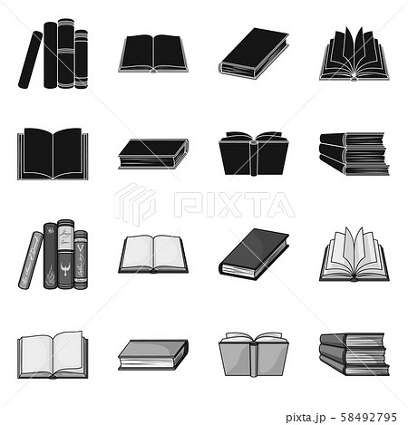 Isolated object of library and textbook symbol. Set of library and school stock vector illustration. 58492795