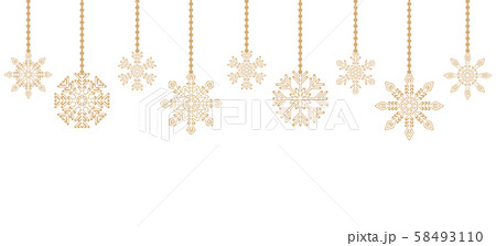 golden snowflakes on white background 58493110