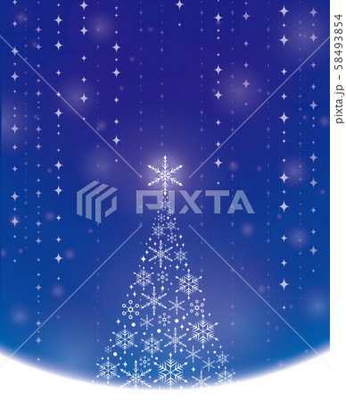 クリスマス　雪の結晶　ツリー　メッセージカード　　 58493854