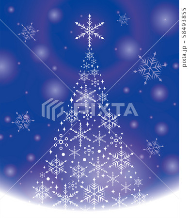 クリスマス 雪の結晶 ツリー メッセージカード クリスマス 雪の結晶 ツリー メッセージカード 58493855