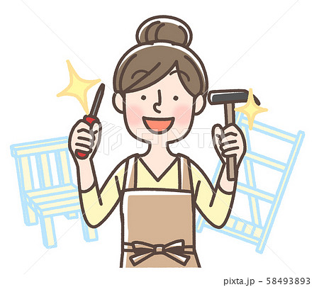 Diy 女性 バストアップ 装飾ありのイラスト素材