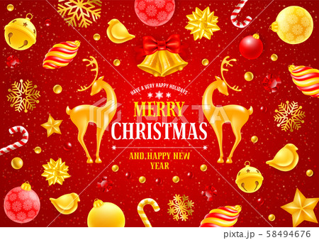 Festive Christmas And New Year Greeting Card Festive Christmas And New Year Greeting Card 58494676