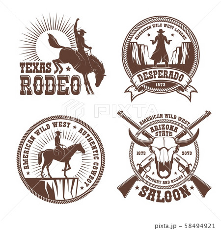 Cowboy wild west rodeo vintage logo 58494921