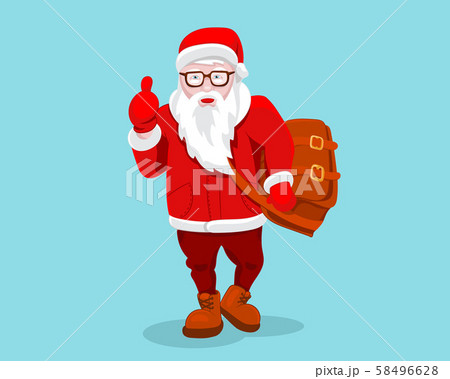 Modern Santa Claus vector illustration cool funny Modern Santa Claus vector illustration cool funny 58496628