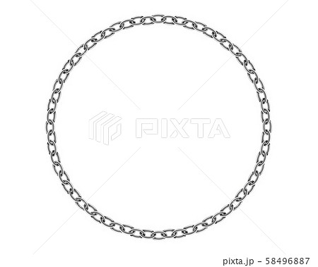 Realistic metal circle frame chain texture. Silver 58496887