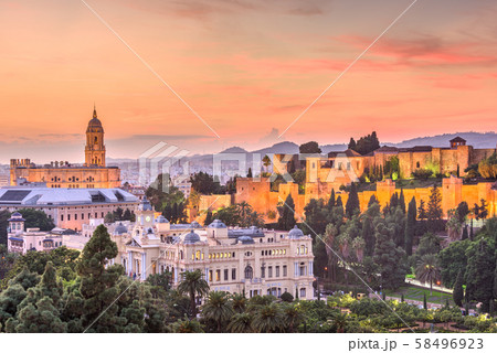 Malaga, Spain old town skyline Malaga, Spain old town skyline 58496923