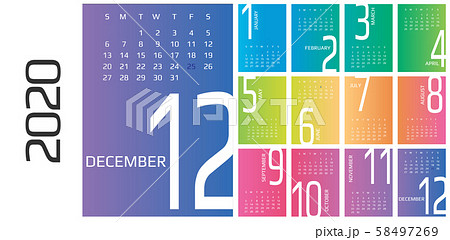 Calendar 2020 and 2021 template. 12 Months. include holiday event 58497269