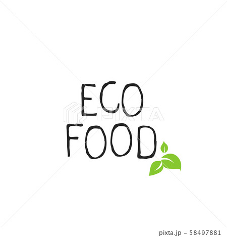 Eco food label and high quality product badges. Bio healthy organic, 100 bio and natural product 58497881