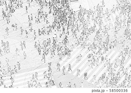 スクランブル交差点のイラスト素材