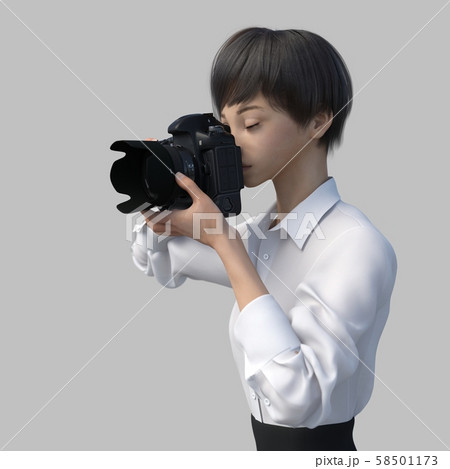 女性カメラマン Perming3dcg イラスト素材のイラスト素材