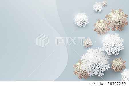 Abstract white and gold snowflakes background. Paper art and craft design Abstract white and gold snowflakes background. Paper art and craft design 58502276