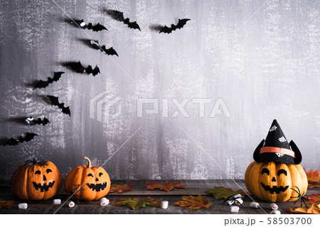 Halloween orange ghost pumpkins concept Halloween orange ghost pumpkins concept 58503700