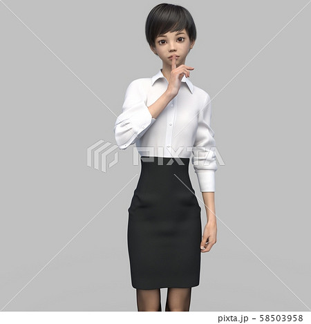 ポーズする女性 Perming3dcg イラスト素材のイラスト素材