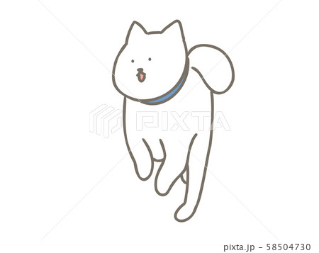 北海道犬喜ぶジャンプのイラスト素材