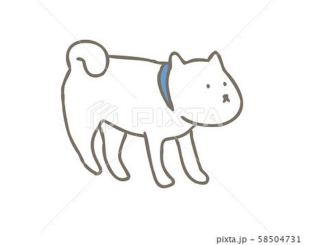 北海道犬警戒するのイラスト素材