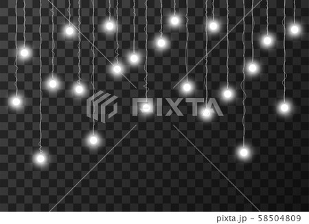 Christmas lights isolated on transparent background, vector illustration 58504809