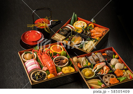 一般的なおせち料理 General Japanese New Year dishes(osechi) 58505409