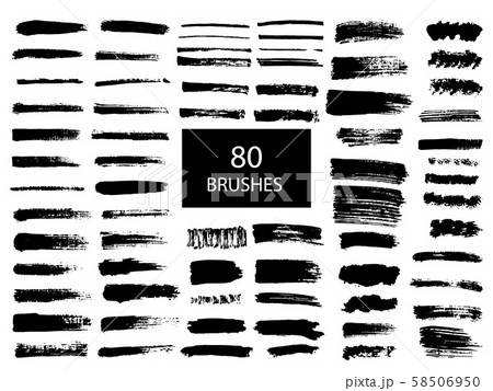 Painted grunge stripes set. Black labels, background, paint texture. Brush strokes vector. Handmade Painted grunge stripes set. Black labels, background, paint texture. Brush strokes vector. Handmade 58506950