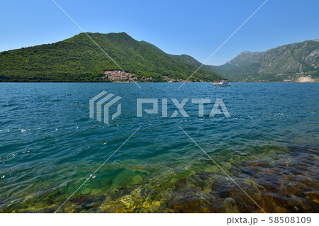Summertime landscape in Kotor bay in Montenegro 58508109