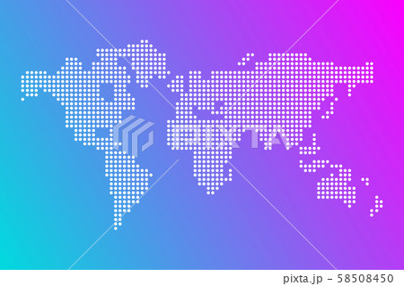 dotted world map on blue and pink gradient background dotted world map on blue and pink gradient background 58508450