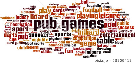 Pub games word cloud 58509415