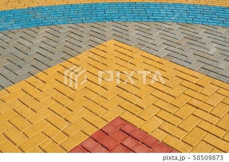 yellow, red and blue paving tiles for background yellow, red and blue paving tiles for background 58509873