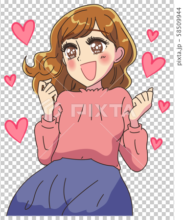 女性 ハート 恋愛 58509944