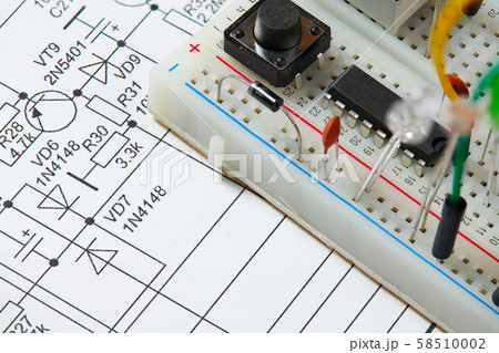 closeup of electronic component, unit, part, radio closeup of electronic component, unit, part, radio 58510002