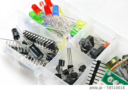 closeup of electronic component, unit, part, radio closeup of electronic component, unit, part, radio 58510018
