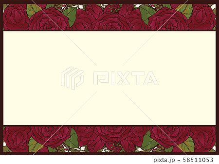 アンティークなバラの背景素材 手書き素材 赤のイラスト素材
