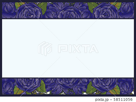 アンティークなバラの背景素材 手書き素材 青 紫のイラスト素材