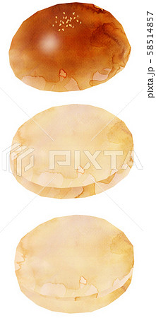 ハンバーガー バンズイラストセットのイラスト素材