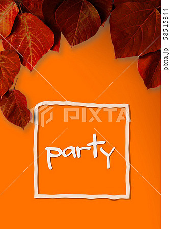 秋または冬のパーティー案内板 ハロウィンやクリスマスや送別会や卒業式 忘年会 新年会などのイラスト素材