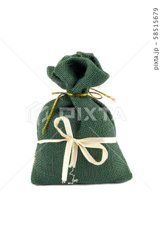 indian tea in small green hessian sack isolated indian tea in small green hessian sack isolated 58515679