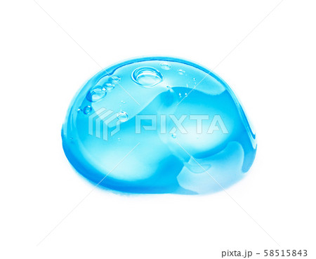 Cosmetic Cream Gel Texture Isolated On White Background. Close Up Of Green Transparent Drop Of Skin 58515843