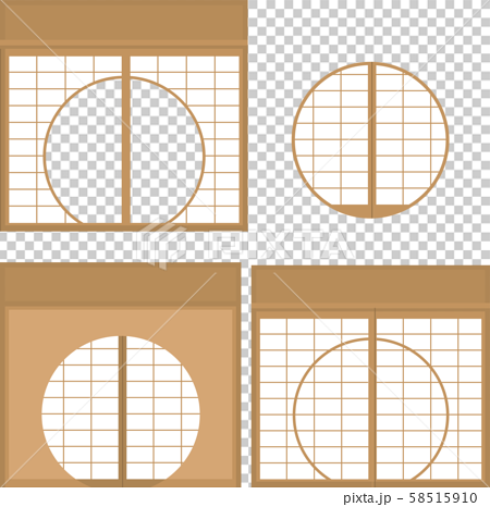 障子圓窗圓窗圖素材矢量 插圖素材 圖庫