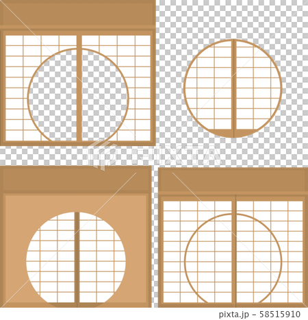 障子圓窗圓窗圖素材矢量 插圖素材 圖庫