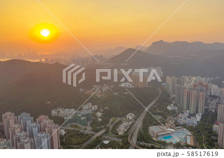 sunset at the Hang Hau district, hk 21 Sept 2019 sunset at the Hang Hau district, hk 21 Sept 2019 58517619