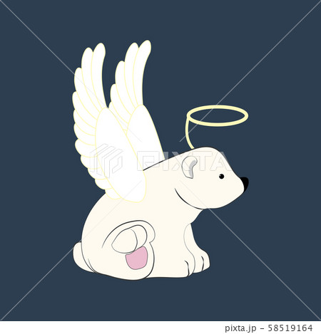 Bear in angel costume illustration 58519164