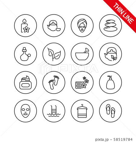 SPA. Icons set. Editable Thin line. Vector illustration. SPA. Icons set. Editable Thin line. Vector illustration. 58519784