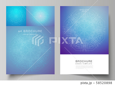 Vector layout of A4 format modern cover mockup design templates for brochure, magazine, flyer 58520898